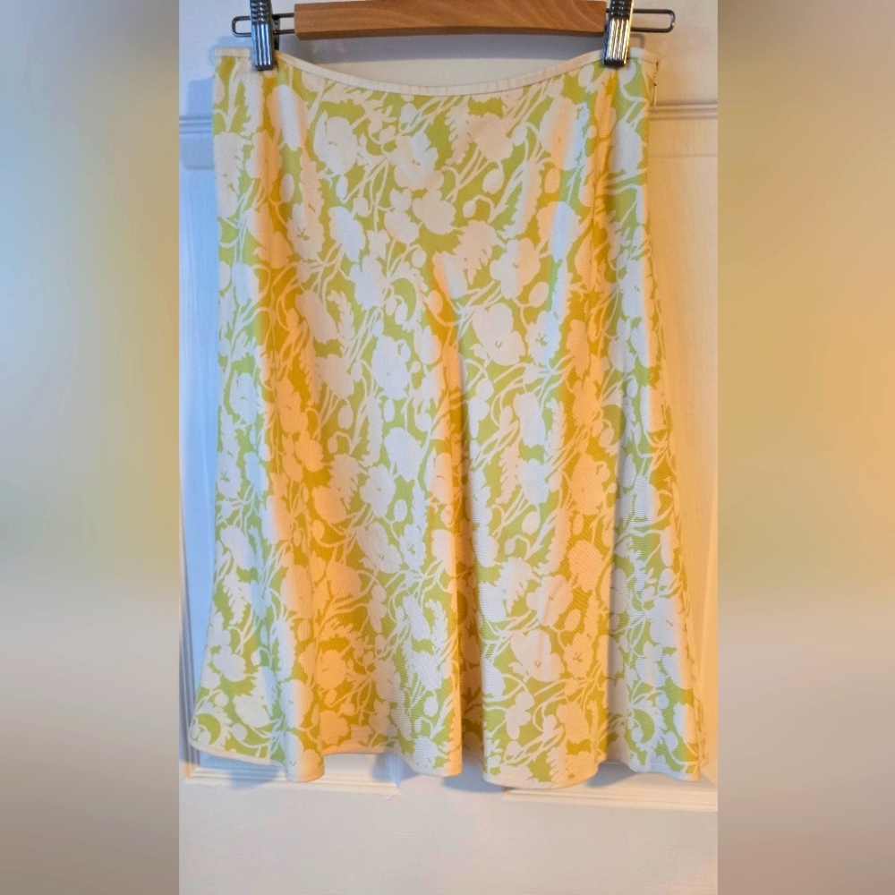 ANN TAYLOR Silk skirt Size 4 Light Green Floral